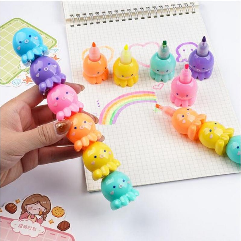 Bút Đánh Dấu Nhiều Màu Sắc Họa Tiết Hoạt Hình Sáng Tạo