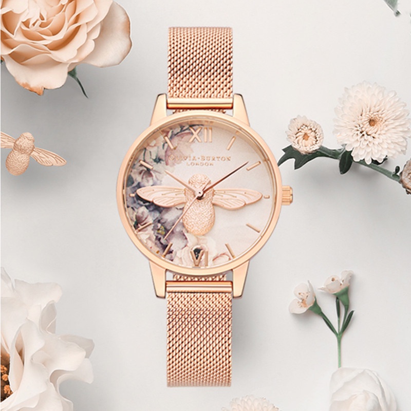 Đồng Hồ Oliviaburton 3D Chống Thấm Nước Thời Trang Anh Quốc Cho Nữ