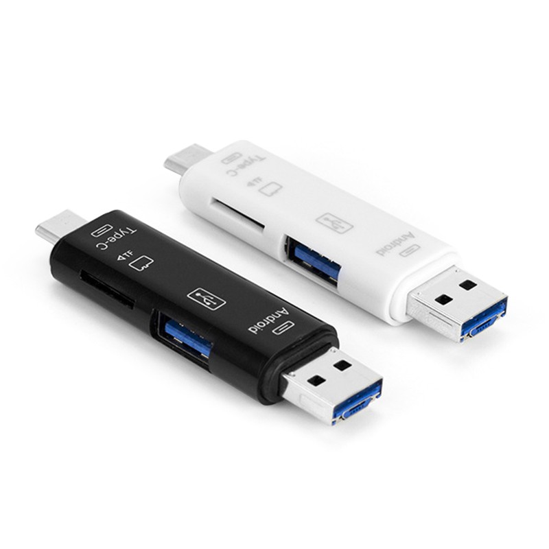 ANDROID Đầu Đọc Thẻ Nhớ Usb 2.0 5 Trong 1 Type-C + Usb 2.0