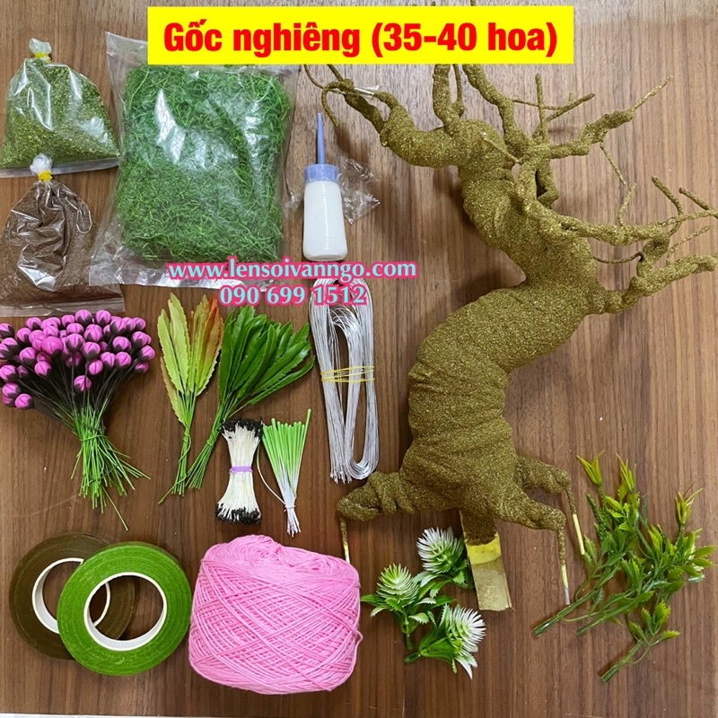 Set nguyên liệu làm hoa mai / hoa đào