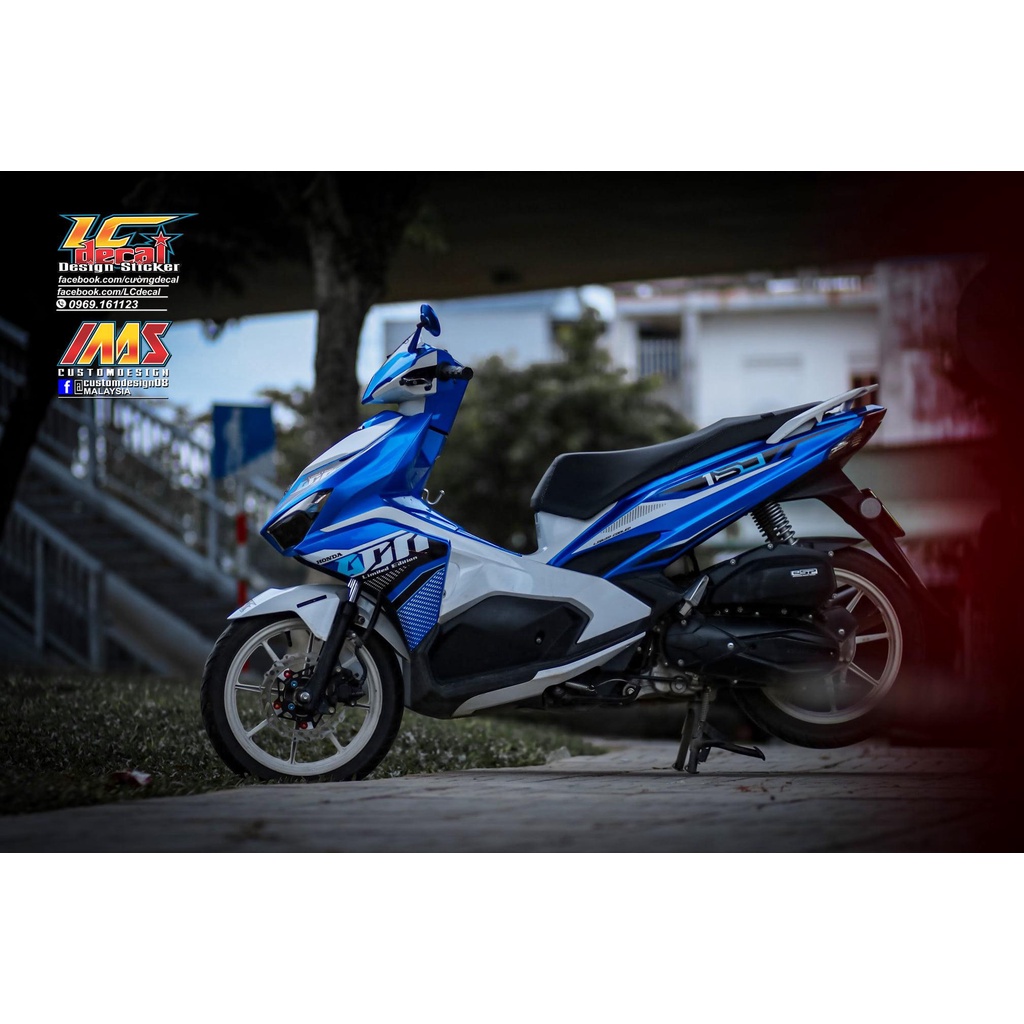 TEM RỜI mẫu ADN 2022 trắng đen cho AirBlade xanh - tem in cao cấp không bay màu