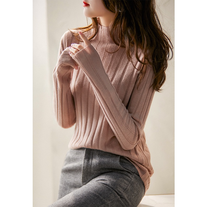 Áo len SUXI dài tay cổ cao dễ phối đồ