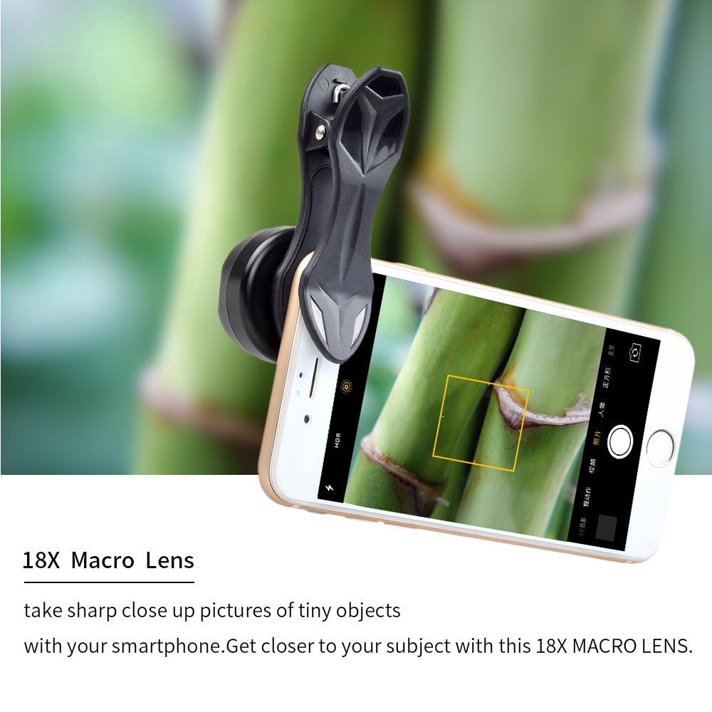 APEXEL Professional Photography Macro Lens HD 18X Macro Mobile Phone Lens For iPhone 6 7 Xiaomi Android IOS Power