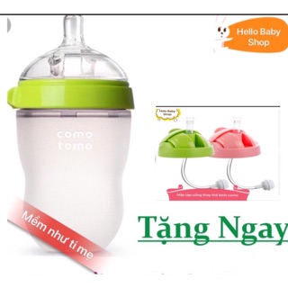 Bình sữa silicon siêu mềm 250ml (tặng nắp tập uống nước)