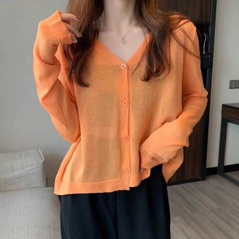 Áo cardigan cổ chữ v tay dài dáng rộng thiết kế thời trang dành cho nữ