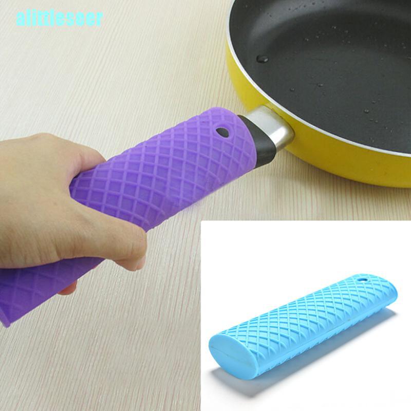 【Per】Silicone Pot Pan Handle Saucepan Holder Sleeve Slip Cover Grip Kitchen Utensils
