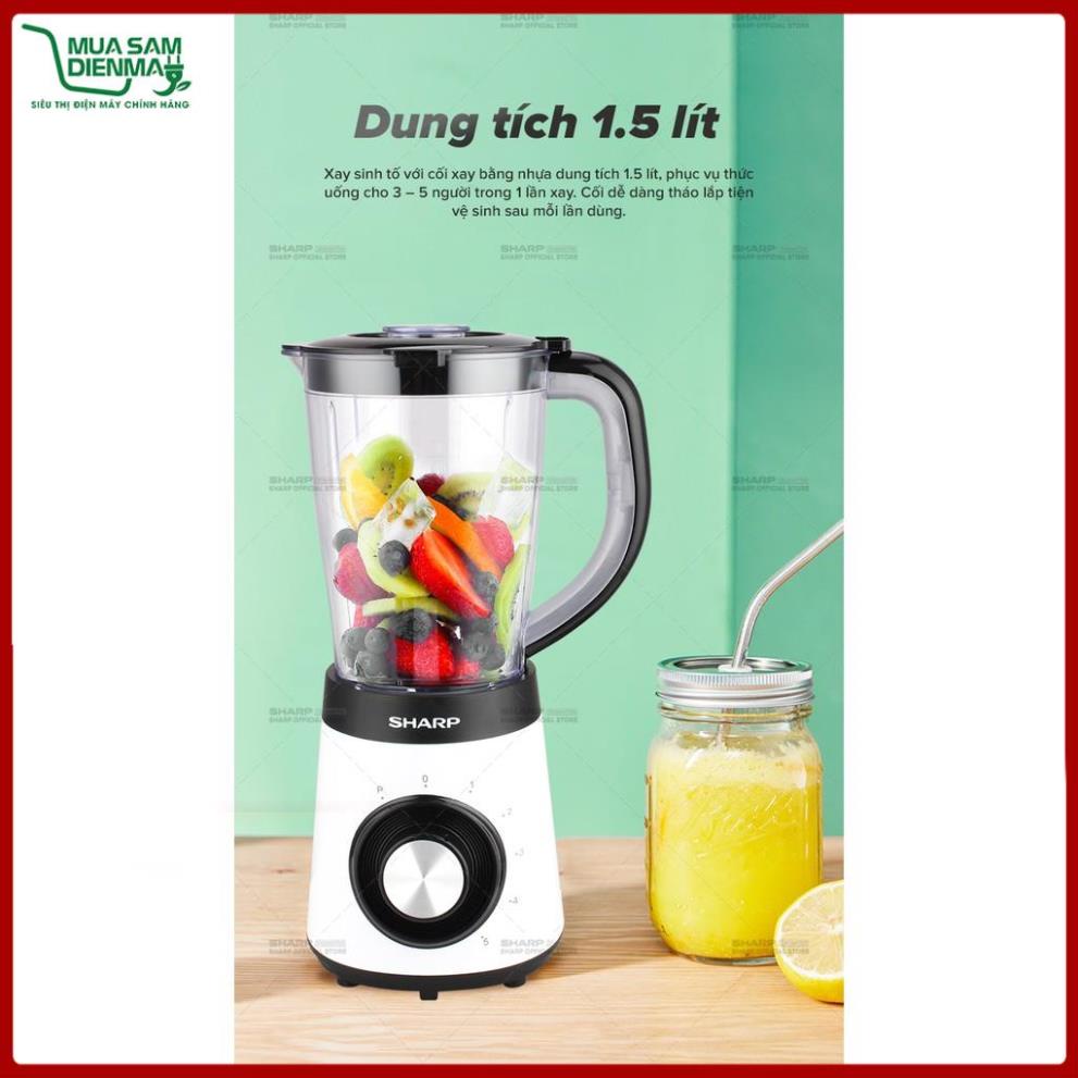 Máy Xay Sinh Tố Sharp EM-S155PV-WH 1.5L Công suất: 500W, 5 Tốc Độ Xay