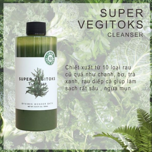 Sữa rửa mặt super vegitoks cleanser 200ml