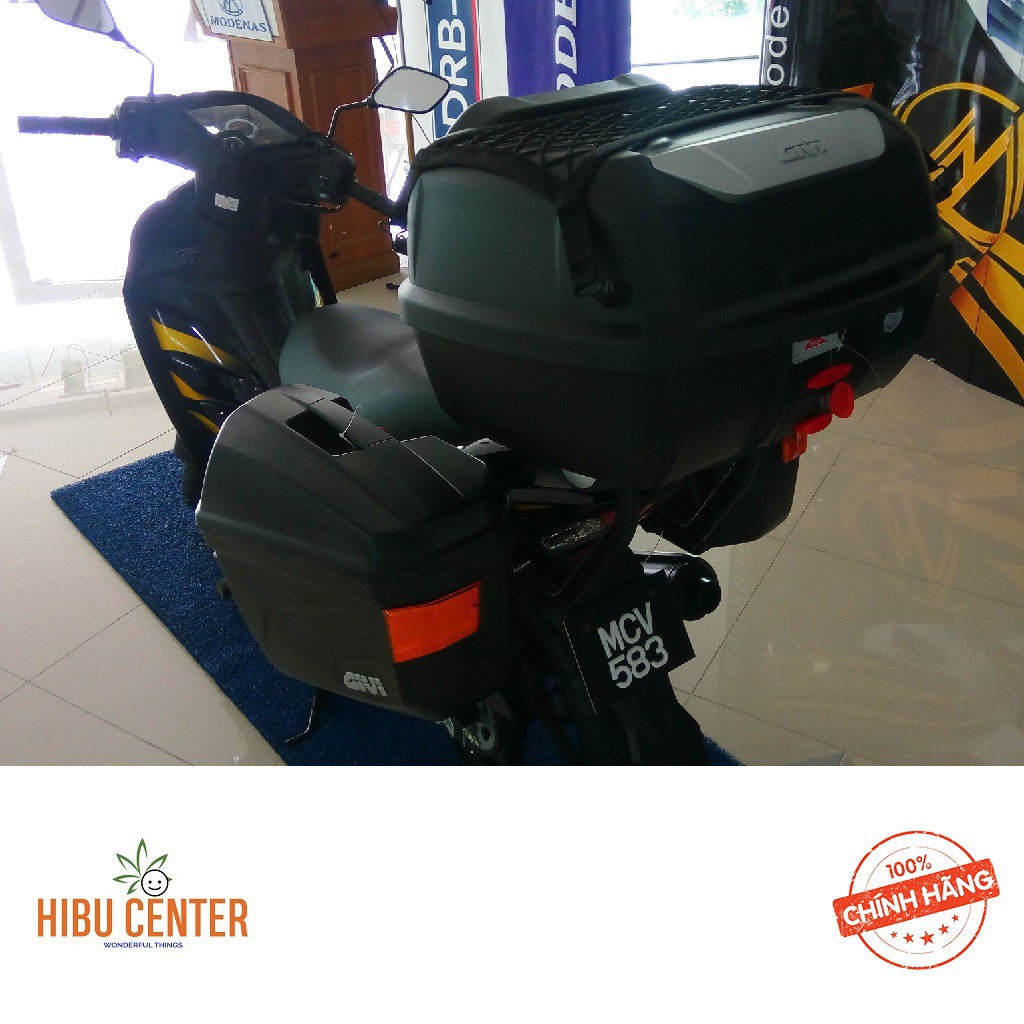 Thùng GIVI E43NTL-ADV Mulebox Gắn Sau Xe Máy Motor Màu Đen Có Phụ Kiện Đi Kèm Với Đế Đệm CHÍNH HÃNG – HBCENTER