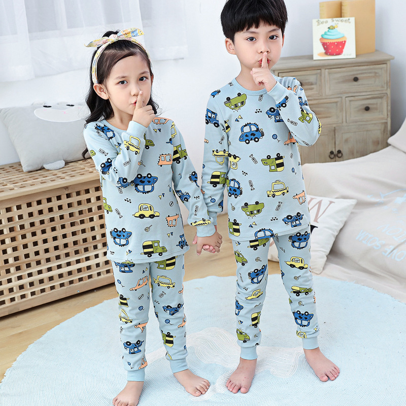 Children's pajamas, cotton clothes, cartoon boys and girls home clothes
