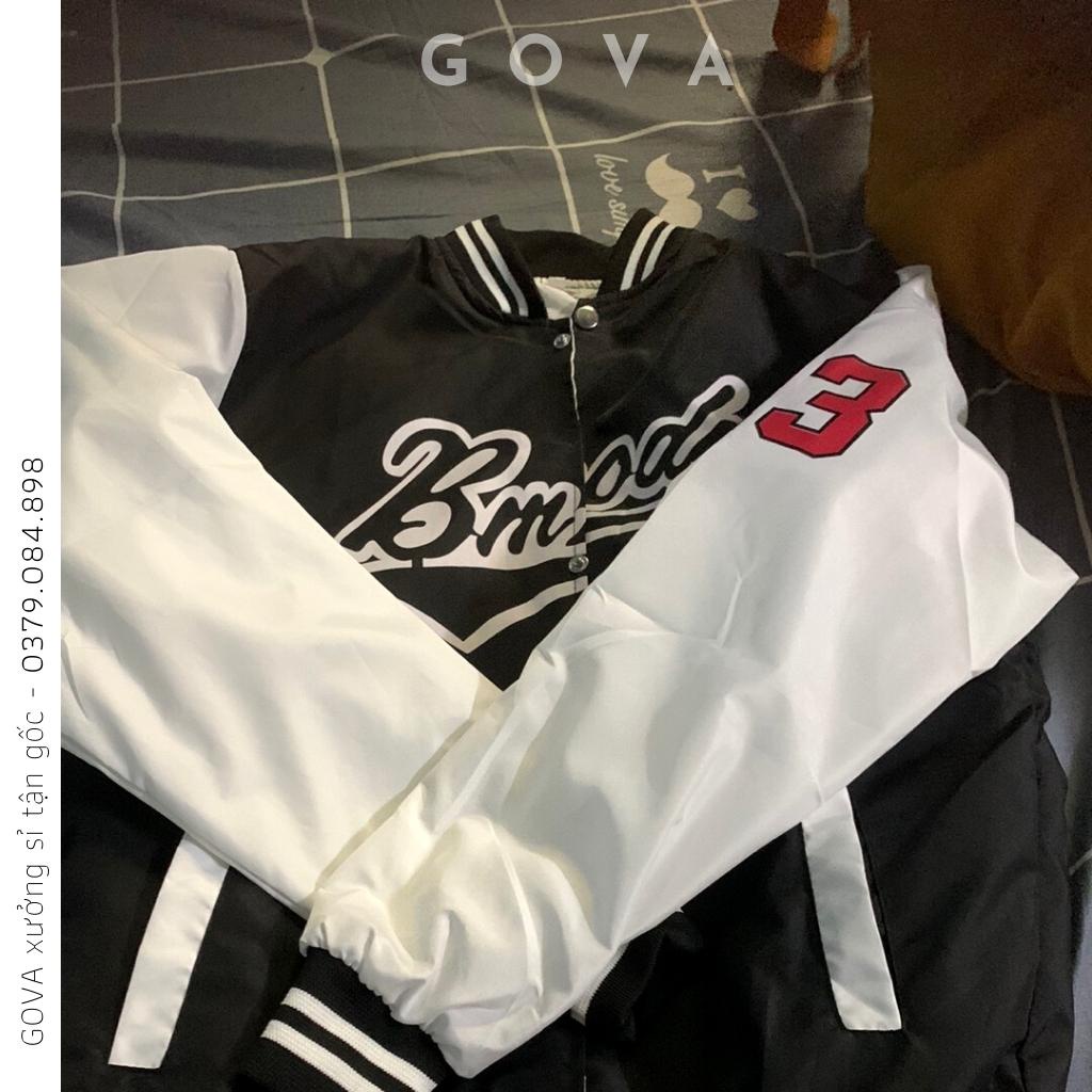 Áo Khoác Bomber Dù THÊU BMOODY Cao Cấp Form Rộng Nam Nữ Ulzzang Unisex Thời Trang GOVA