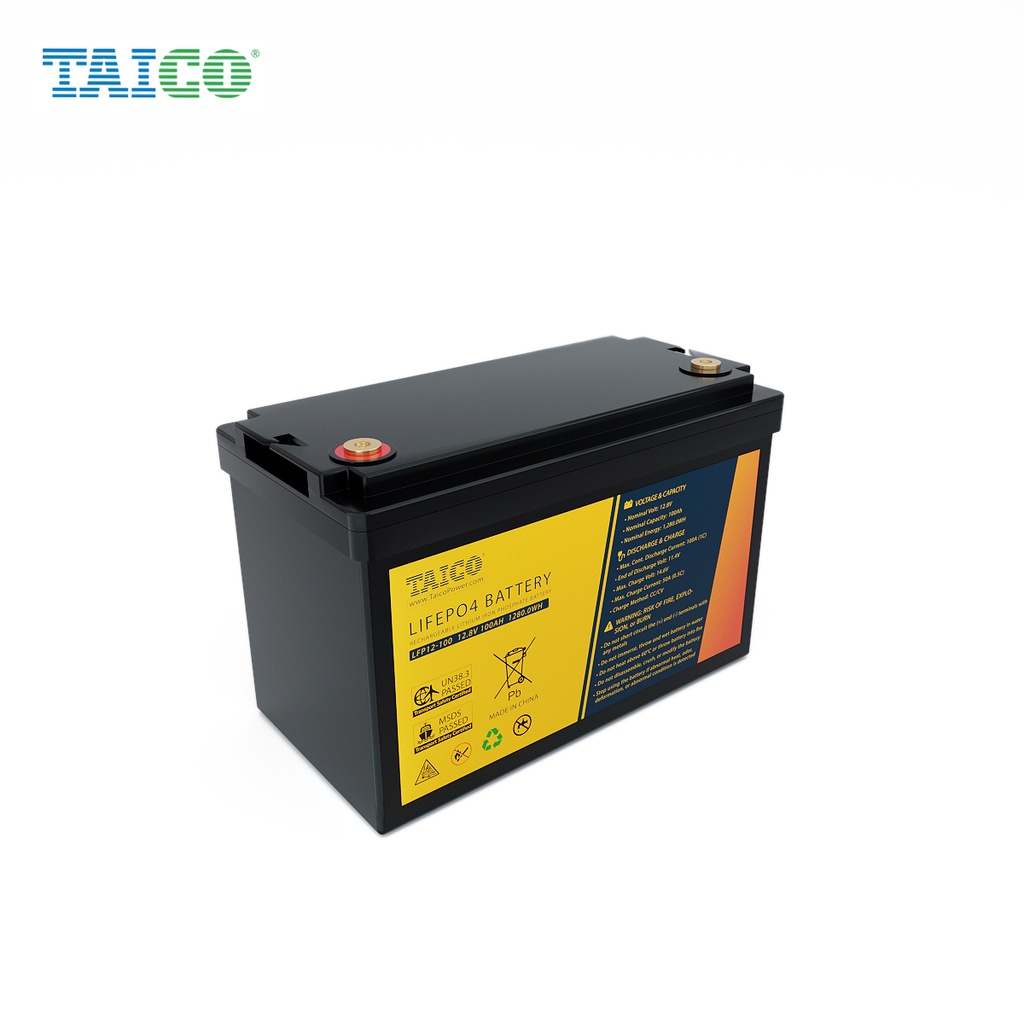 Pin Lithium LiFePO4 12V 100Ah/200Ah Cao Cấp Chính Hãng Taico