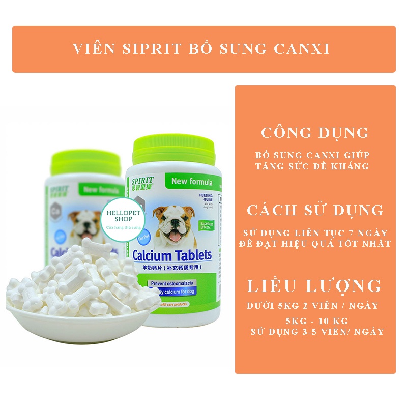 Viên SIPRIT bổ sung dinh dưỡng Canxi / Vitamin / Đẹp lông cho chó mèo