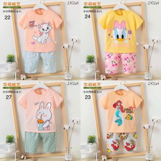 Bộ cotton xuất Hàn quần lửng