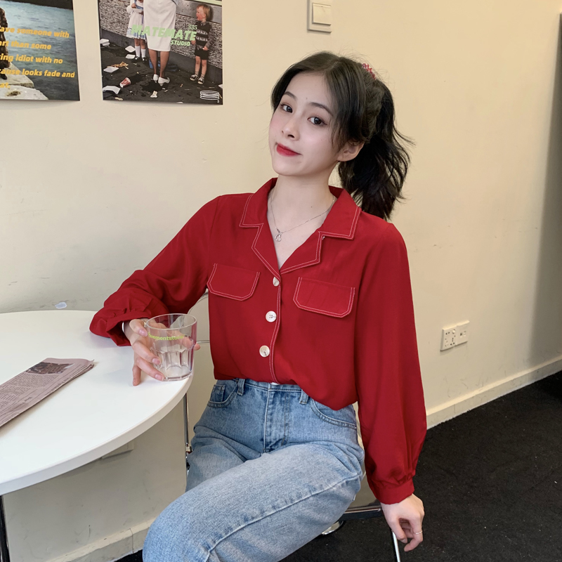 SUXI Áo Nữ Tay Dài Cổ Chữ V Thời Trang Quyến Rũ