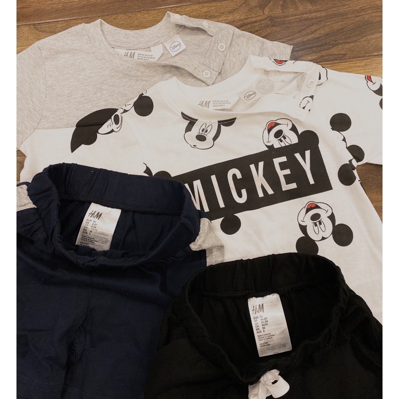 Bộ Mickey HM bé trai cotton siêu xinh bé 1-6 tuổi