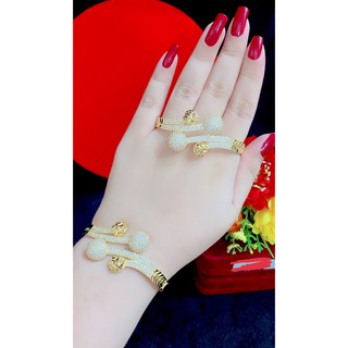 Vòng tay nữ đính xoàn mạ 18k cao cấp AH19