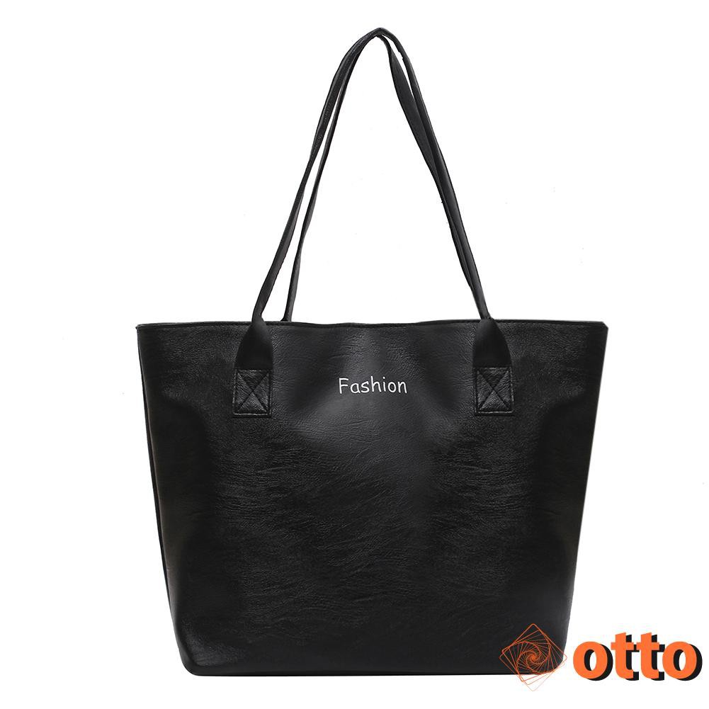 Fashion Big Capacity Shoulder Bag Clutch Solid PU Women Casual Handbags Portable Top-handle Satchel