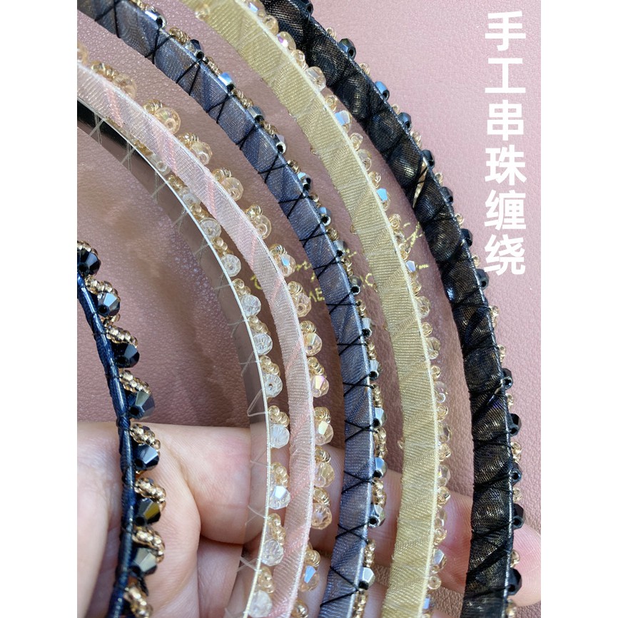 Dây Buộc Tóc Đính Đá Pha Lê Kim Cương Nhân Tạo Viền Thép Mỏng Thời Trang Mùa Hè Kiểu Mới