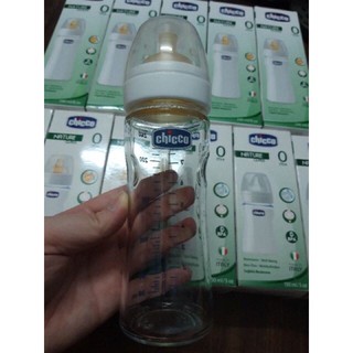 Bình Sữa Thủy Tinh Tự Nhiên Núm Latex Chicco - Bình Đơn (240ml) chịu nhiệt