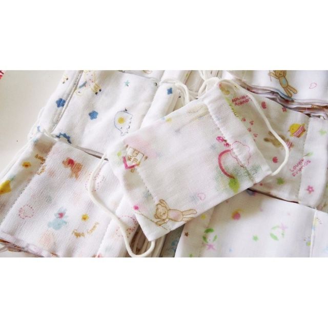 Khẩu trang vải xô hoa xuất nhật in hình cho bé