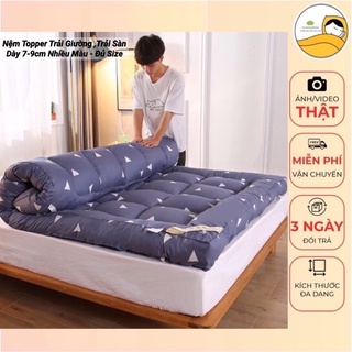 Nệm Topper ,Nẹm Gấp Xuất Nhật Loại Dày 9cm Trải Giường ,Trải Sàn Cao Cấp, Tấm Nệp Topper Bảo Vệ Giường Xuất Nhật Cao Cấp