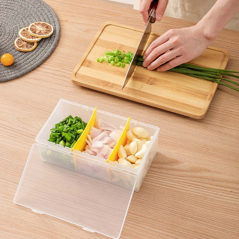 Hộp Đựng Gia Vị 3 Ngăn Tiện Lợi Cho Nhà Bếp