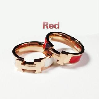 Nhẫn vàng hồng kết hợp gốm sứ mặt cắt logo Hermes phiên bản mô phỏng