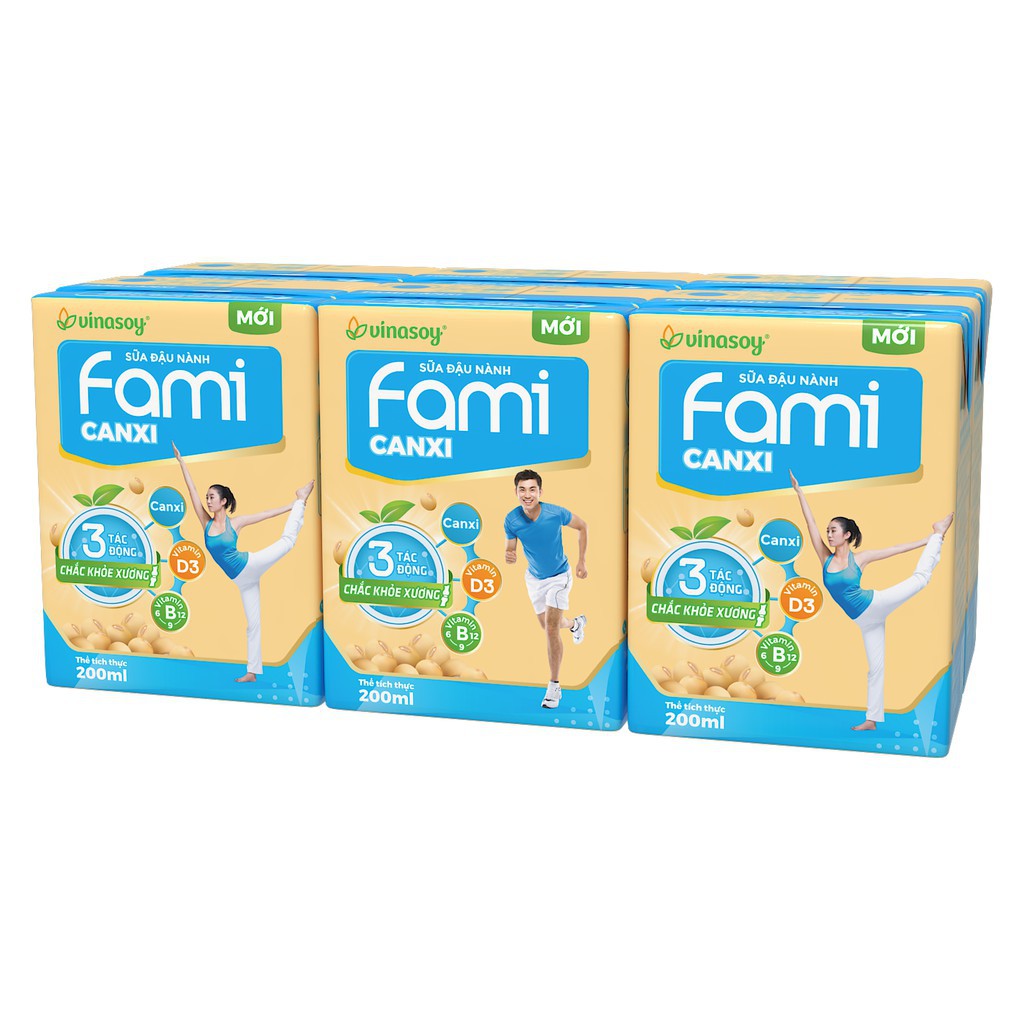 Sữa đậu nành nguyên chất Fami Lốc 6 hộp * 200ml