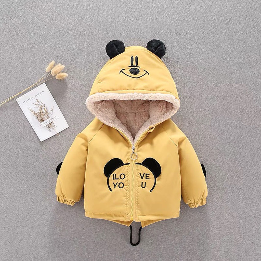 Áo Khoác Cho Bé In Hình Gấu Lót Lông Cực Ấm Cho Bé Từ 10-25Kg - LILA KIDS