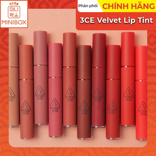 Son kem lì 3CE Velvet Lip Tint | Màu #Save_me #Gentle_coral #Simply_speaking