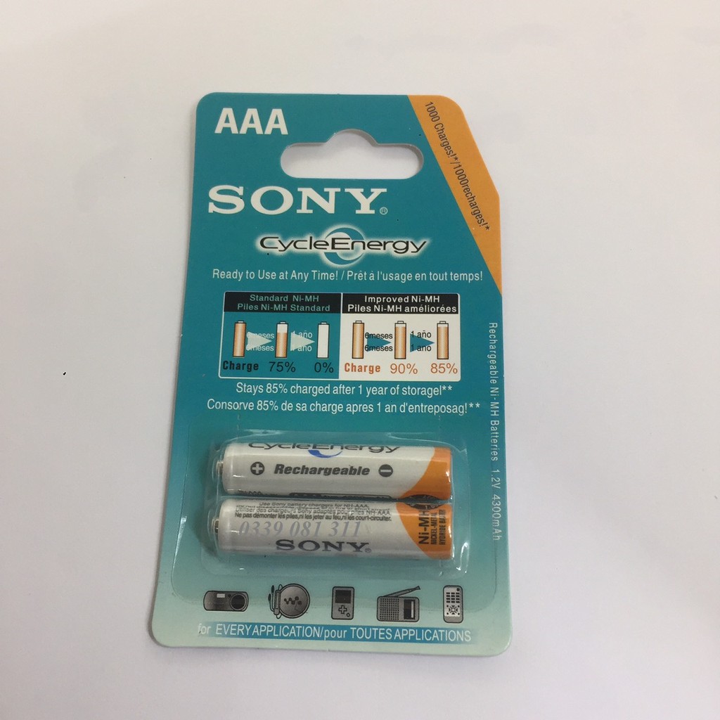 Pin Sạc AAA sony - Hộp 10 vỉ   PIN ĐŨA SẠC LẠI