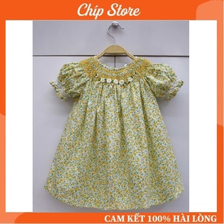 Váy smock chíp store tay bồng hoa nhí