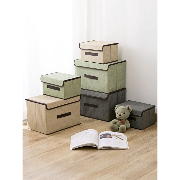 Hộp vải đựng đồ, đựng quần áo, đồ lót gấp gọn - Thùng đựng đa năng có nắp đậy
