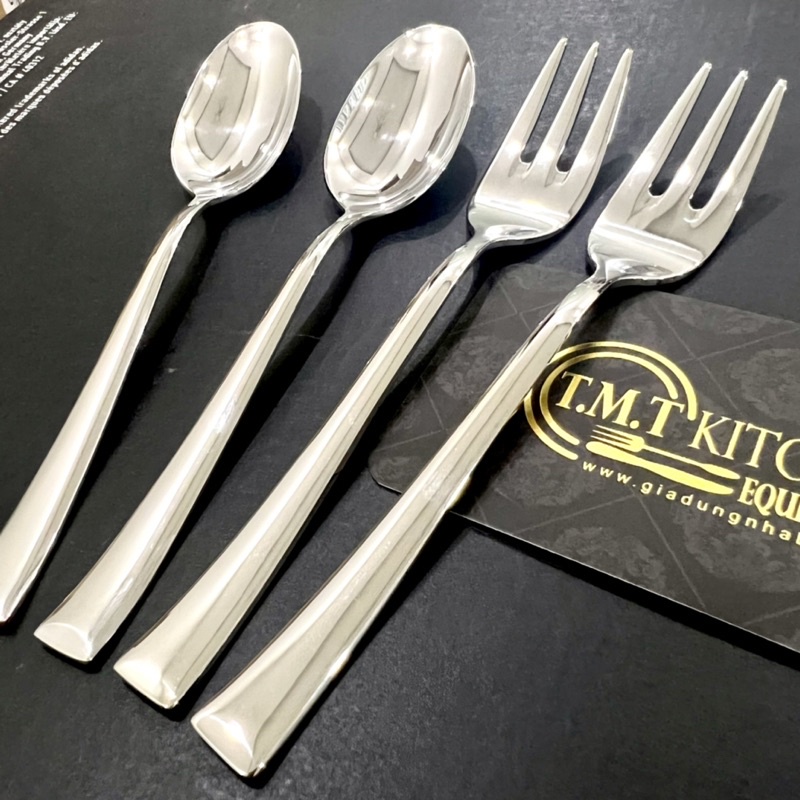 Combo 4 Muỗng - Nĩa tráng miệng ngắn inox 18/10 cao cấp Germany ViVo By Villeroy & Boch Group