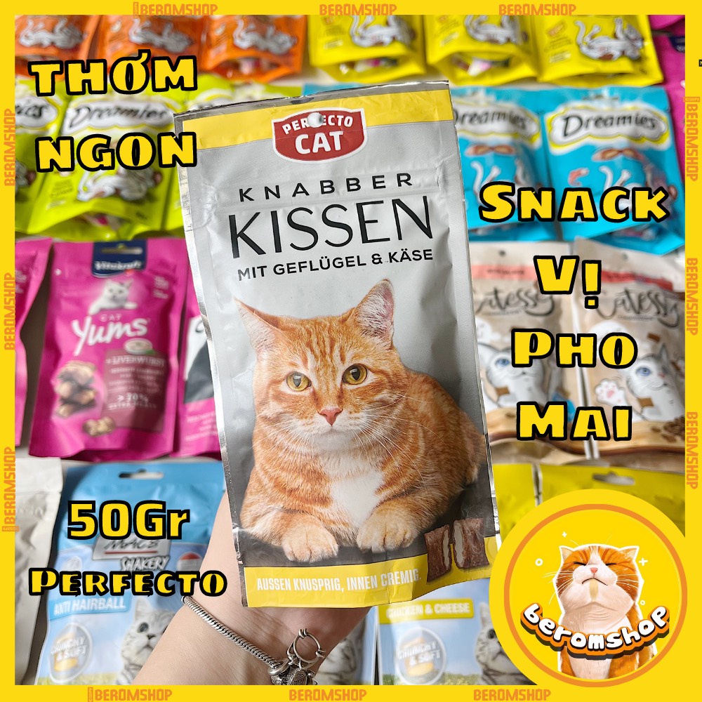 BÁNH THƯỞNG CHO MÈO TRƯỞNG THÀNH PERFECTO CAT 50G 4 VỊ NHẬP ĐỨC GIÁ CỰC RẺ