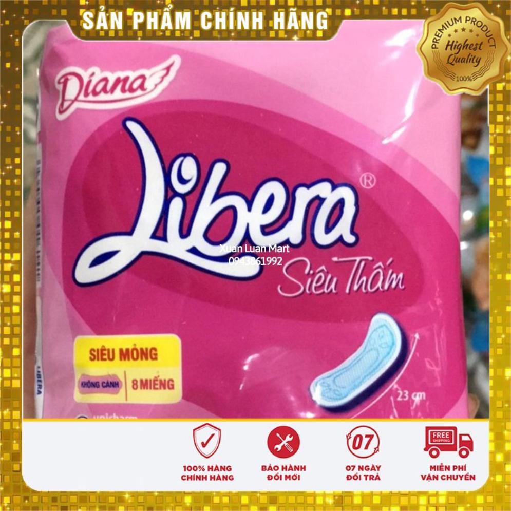 Gói Băng Vệ Sinh Libera Siêu Mỏng/ Maxi Không Cánh 8 miếng