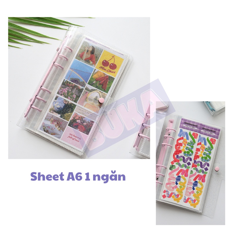 [LẺ] Sheet meet chứa ảnh Buka nhiều kích thước trong suốt 6 lỗ (CHƯA KÈM BÌA) đựng card, banner, strip cho binder