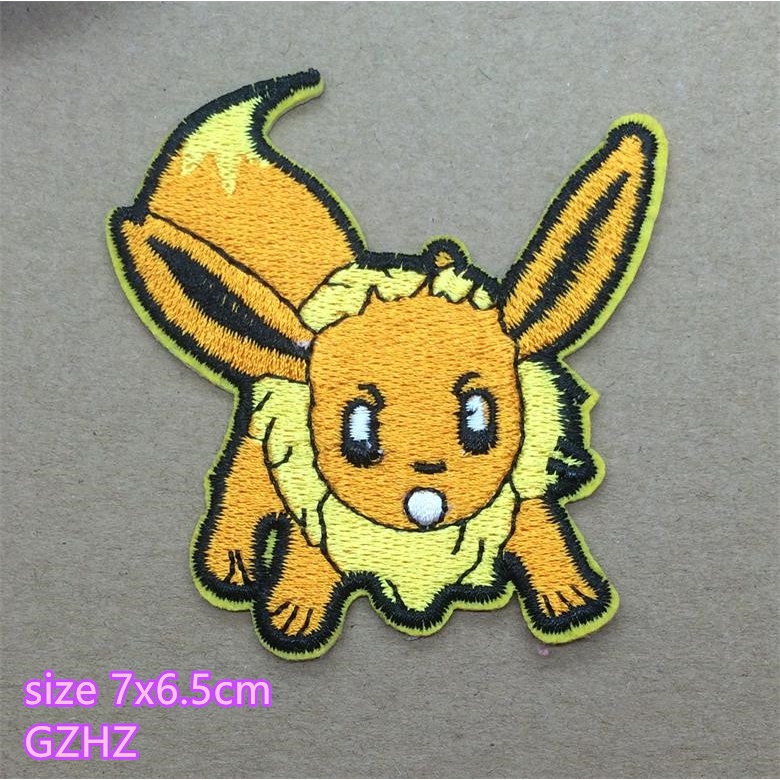 Miếng Dán Ủi Quần Áo Thêu Hình Pokemon Pikachu diy