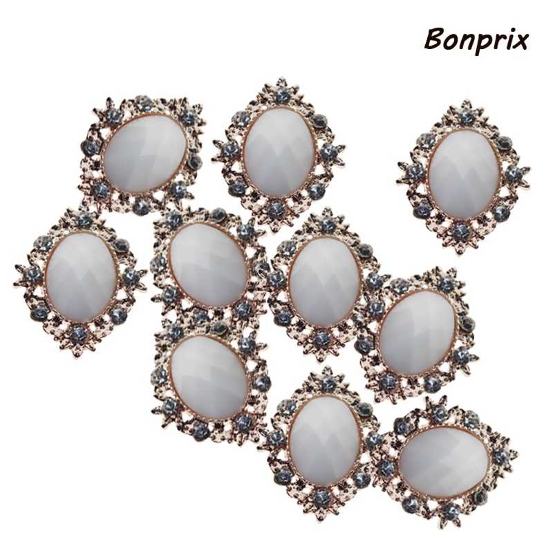 Set 10 Nút Đính Đá Pha Lê Cabochon Màu Vàng DIY