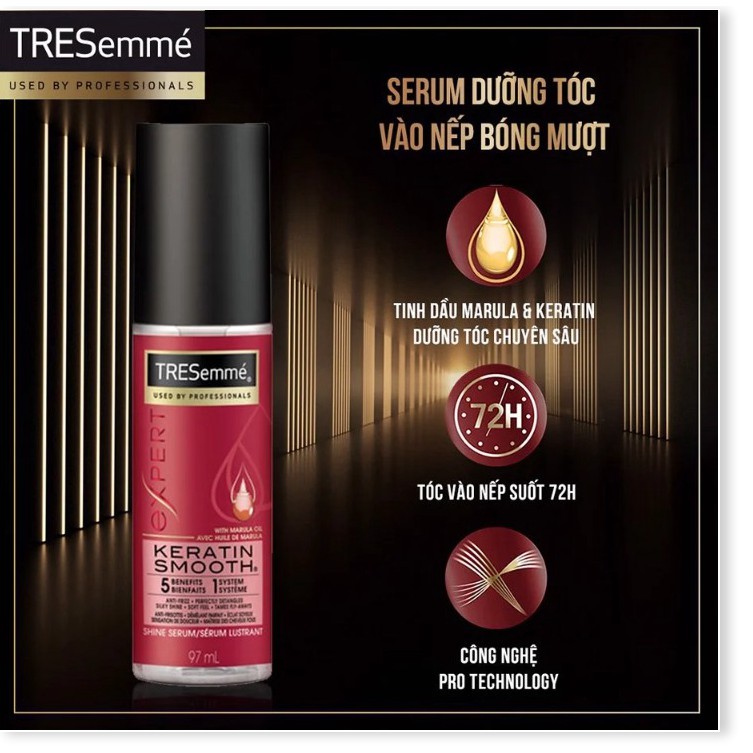 [Mã giảm giá Mỹ phẩm chính hãng] Tinh Chất Dưỡng Tóc Vào Nếp Bóng Mượt TRESemmé Professional Keratin Smooth Shine Serum