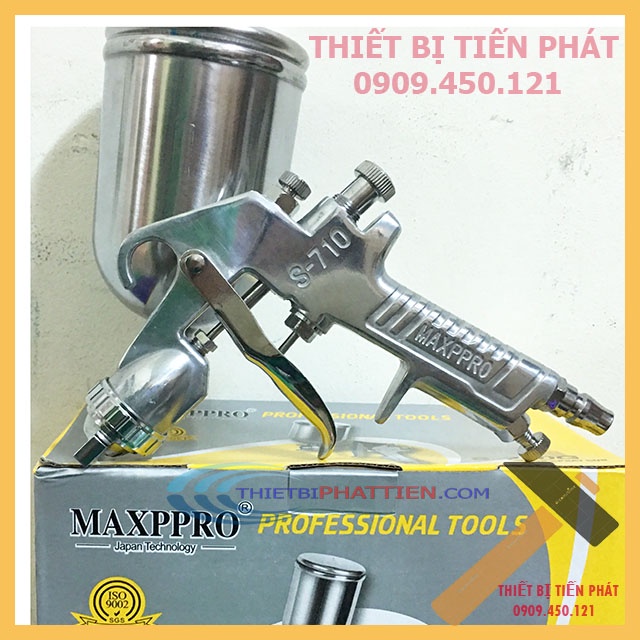 FULL Bộ Súng Phun Sơn MAXPPRO S710G + Bình Chứa Sơn 400cc (Chính Hãng)