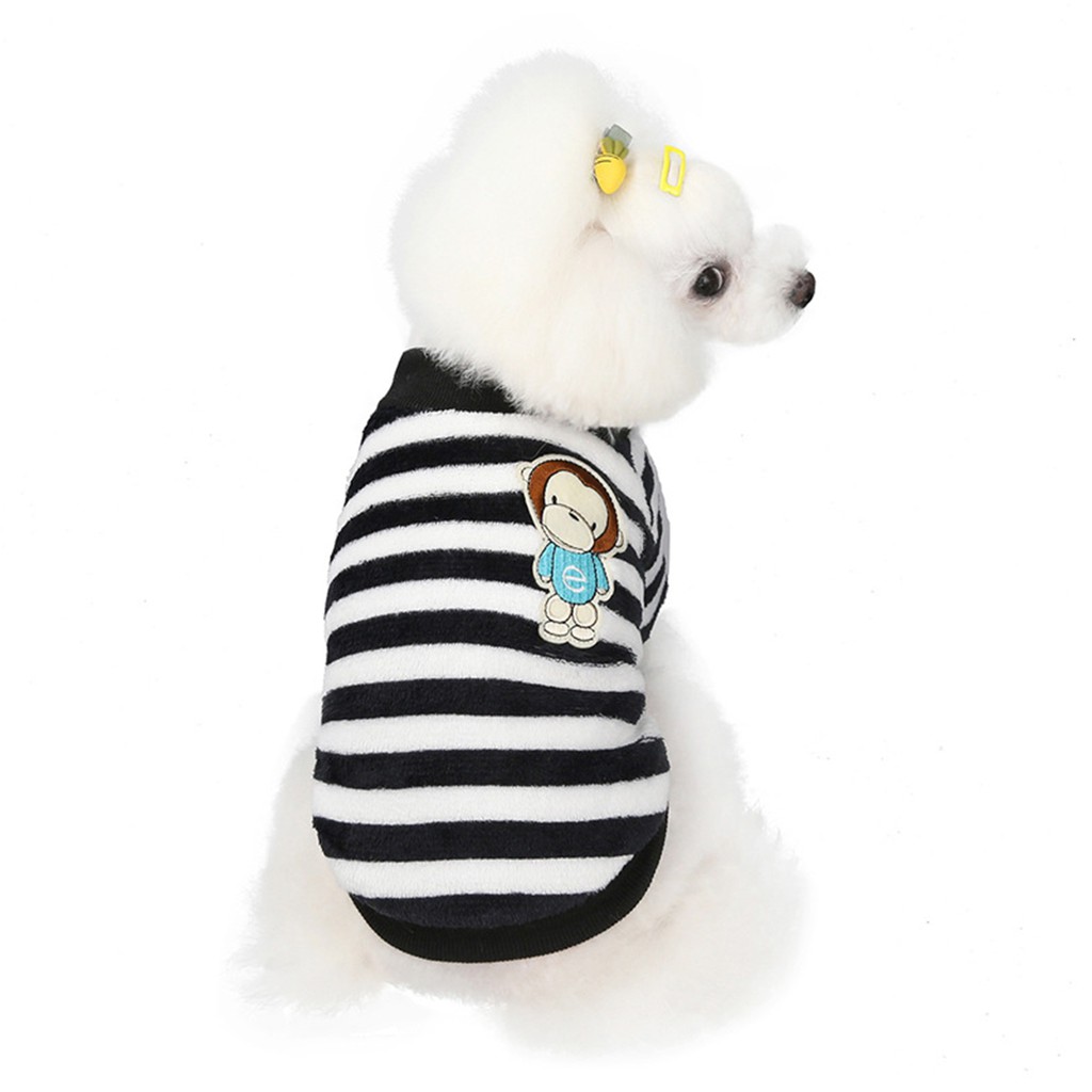 Áo Sweater Kẻ Sọc In Hình Khỉ Đáng Yêu Cho Thú Cưng