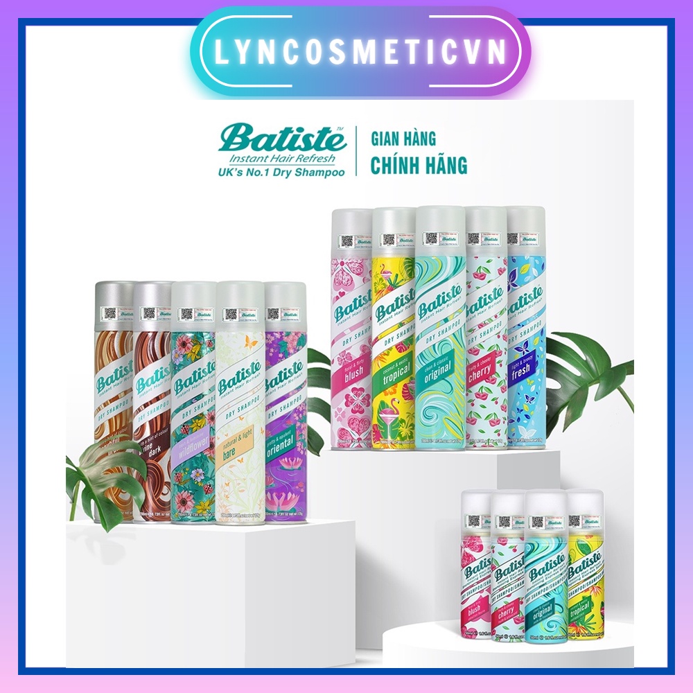Dầu Gội Khô Giúp Làm Sạch, Tóc Bồng Bềnh Batiste Dry Shampoo 200ml