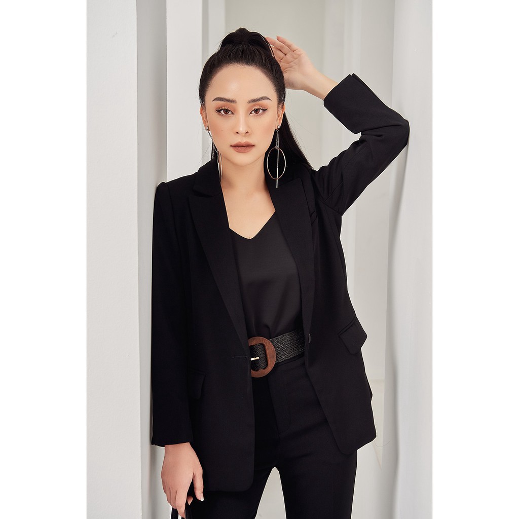 [Mã FAMALLT5 giảm 15% đơn 150k] Áo vest dài cổ bẻ 1 cúc VDA0627 - 20Again