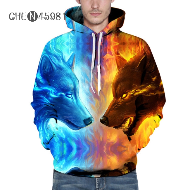 Áo Hoodie In Hình Chó Sói 3d Hợp Thời Trang