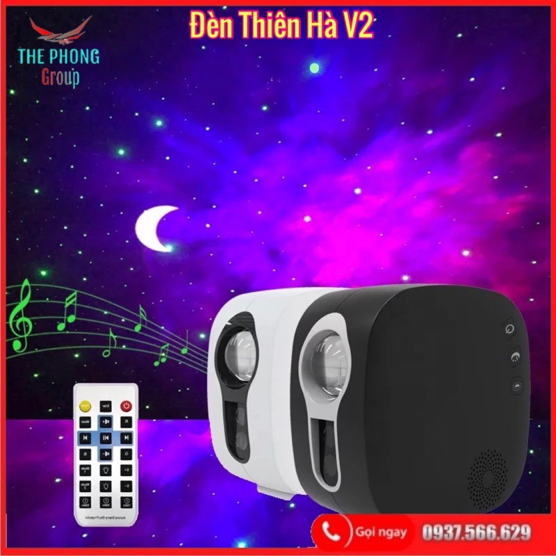 Đèn Thiên Hà V2 Chiếu Bầu Trời Sao Version 2 Galaxy Kết Hợp Loa Bluetooth Dùng Cho Phòng Ngủ Và Phòng Bay