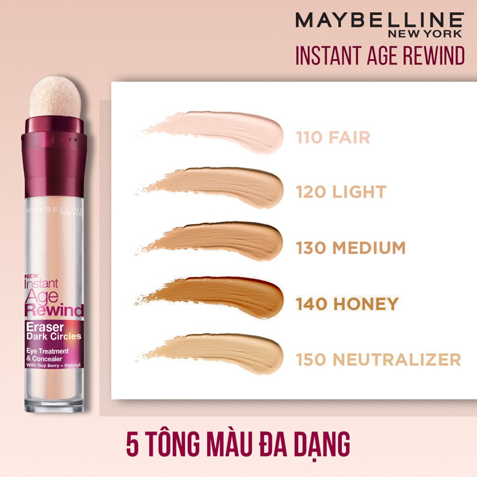 [ CHÍNH HÃNG ] Che Khuyết Điểm MAYBELLINE INSTANT AGE REWIND ERASER DARK CIRCLES CONCEALER 6ml