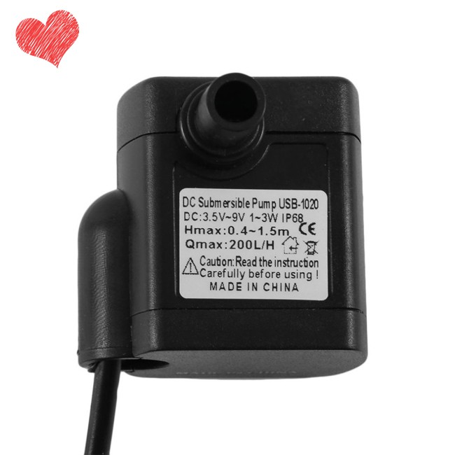 Máy Bơm Nước Mini 3w Usb-1020 Dc3.5V-9V Cho Bể Cá