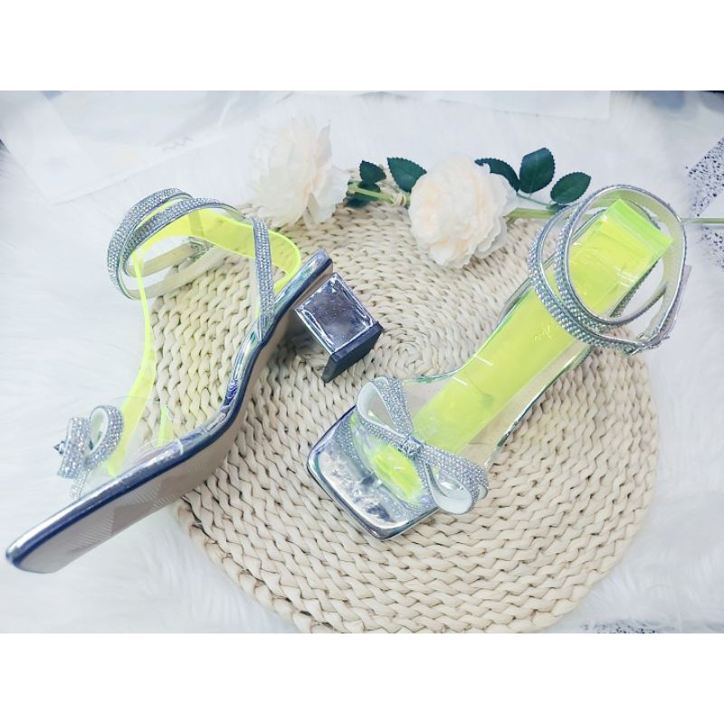 giày sandal nữ bông đá nơ 5p